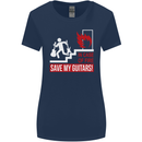 In Case of Emergency Save My Guitars Womens Wider Cut T-Shirt Navy Blue