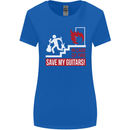 In Case of Emergency Save My Guitars Womens Wider Cut T-Shirt Royal Blue