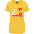 In Case of Emergency Save My Guitars Womens Wider Cut T-Shirt Yellow
