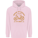 In Doubt Moped Biker Motorcycle Scooter Mens 80% Cotton Hoodie Light Pink