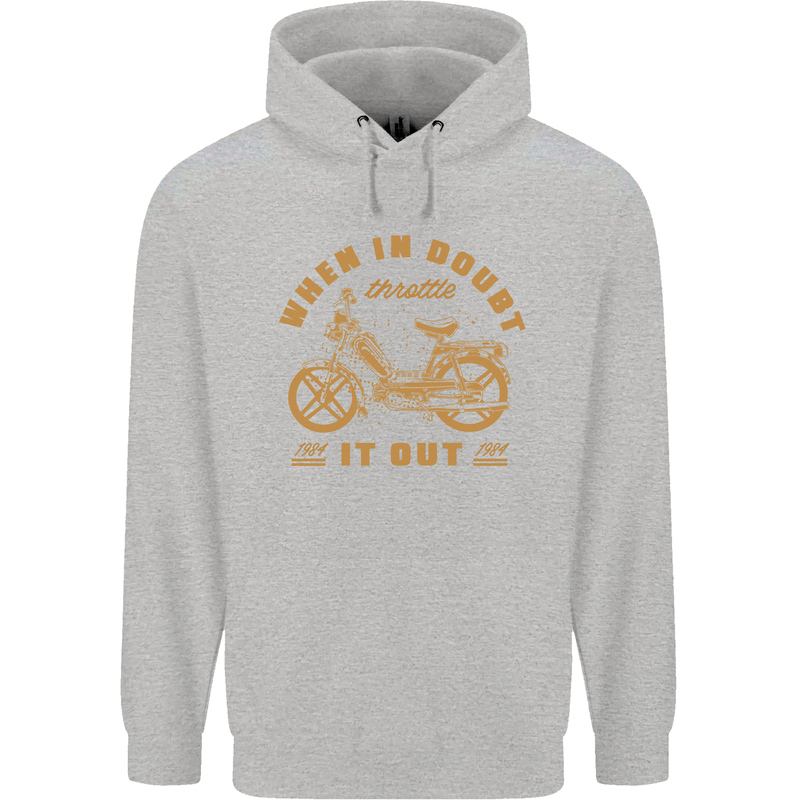 In Doubt Moped Biker Motorcycle Scooter Mens 80% Cotton Hoodie Sports Grey