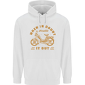 In Doubt Moped Biker Motorcycle Scooter Mens 80% Cotton Hoodie White