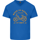 In Doubt Moped Biker Motorcycle Scooter Mens V-Neck Cotton T-Shirt Royal Blue