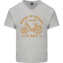 In Doubt Moped Biker Motorcycle Scooter Mens V-Neck Cotton T-Shirt Sports Grey