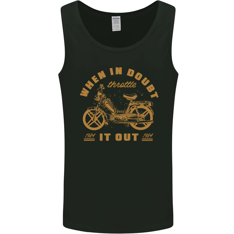 In Doubt Moped Biker Motorcycle Scooter Mens Vest Tank Top Black