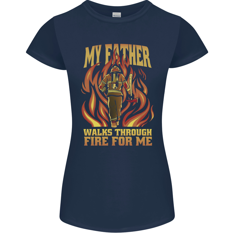 In Love With Mary Jane Funny Weed Womens Petite Cut T-Shirt Navy Blue