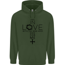 In Love With the Cross Christian Christ Childrens Kids Hoodie Forest Green