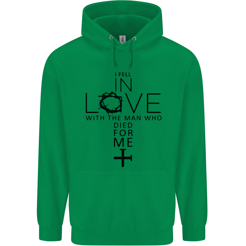 In Love With the Cross Christian Christ Childrens Kids Hoodie Irish Green