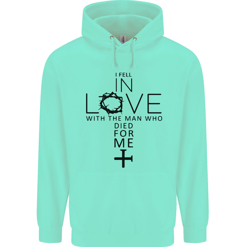 In Love With the Cross Christian Christ Childrens Kids Hoodie Peppermint