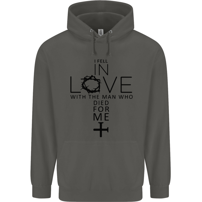 In Love With the Cross Christian Christ Childrens Kids Hoodie Storm Grey
