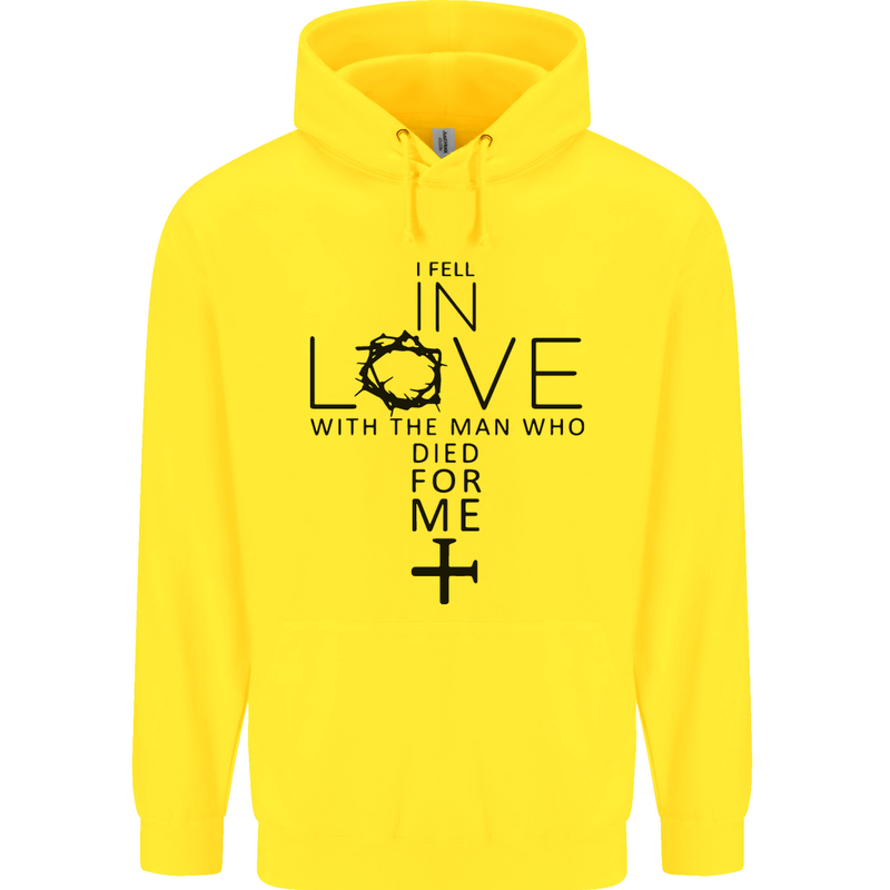 In Love With the Cross Christian Christ Childrens Kids Hoodie Yellow