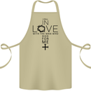 In Love With the Cross Christian Christ Cotton Apron 100% Organic Khaki
