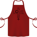 In Love With the Cross Christian Christ Cotton Apron 100% Organic Maroon