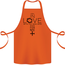 In Love With the Cross Christian Christ Cotton Apron 100% Organic Orange