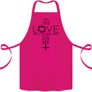 In Love With the Cross Christian Christ Cotton Apron 100% Organic Pink