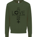 In Love With the Cross Christian Christ Kids Sweatshirt Jumper Forest Green
