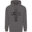In Love With the Cross Christian Christ Mens 80% Cotton Hoodie Charcoal
