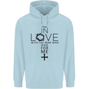 In Love With the Cross Christian Christ Mens 80% Cotton Hoodie Light Blue