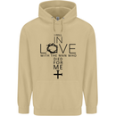 In Love With the Cross Christian Christ Mens 80% Cotton Hoodie Sand