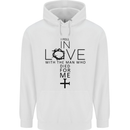 In Love With the Cross Christian Christ Mens 80% Cotton Hoodie White