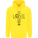 In Love With the Cross Christian Christ Mens 80% Cotton Hoodie Yellow
