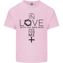 In Love With the Cross Christian Christ Mens Cotton T-Shirt Tee Top Light Pink