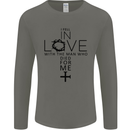 In Love With the Cross Christian Christ Mens Long Sleeve T-Shirt Charcoal