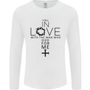 In Love With the Cross Christian Christ Mens Long Sleeve T-Shirt White