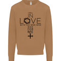 In Love With the Cross Christian Christ Mens Sweatshirt Jumper Caramel Latte