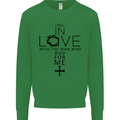 In Love With the Cross Christian Christ Mens Sweatshirt Jumper Irish Green