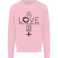 In Love With the Cross Christian Christ Mens Sweatshirt Jumper Light Pink