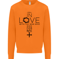 In Love With the Cross Christian Christ Mens Sweatshirt Jumper Orange