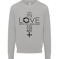 In Love With the Cross Christian Christ Mens Sweatshirt Jumper Sports Grey