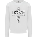 In Love With the Cross Christian Christ Mens Sweatshirt Jumper White
