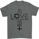 In Love With the Cross Christian Christ Mens T-Shirt Cotton Gildan Charcoal
