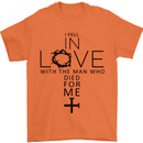 In Love With the Cross Christian Christ Mens T-Shirt Cotton Gildan Orange