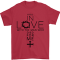 In Love With the Cross Christian Christ Mens T-Shirt Cotton Gildan Red