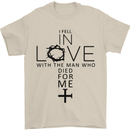 In Love With the Cross Christian Christ Mens T-Shirt Cotton Gildan Sand