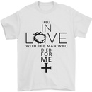 In Love With the Cross Christian Christ Mens T-Shirt Cotton Gildan White