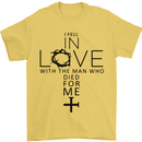 In Love With the Cross Christian Christ Mens T-Shirt Cotton Gildan Yellow