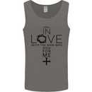 In Love With the Cross Christian Christ Mens Vest Tank Top Charcoal