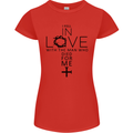 In Love With the Cross Christian Christ Womens Petite Cut T-Shirt Red