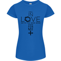In Love With the Cross Christian Christ Womens Petite Cut T-Shirt Royal Blue