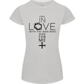 In Love With the Cross Christian Christ Womens Petite Cut T-Shirt Sports Grey