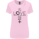 In Love With the Cross Christian Christ Womens Wider Cut T-Shirt Light Pink