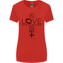 In Love With the Cross Christian Christ Womens Wider Cut T-Shirt Red