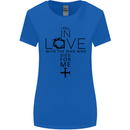 In Love With the Cross Christian Christ Womens Wider Cut T-Shirt Royal Blue