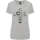 In Love With the Cross Christian Christ Womens Wider Cut T-Shirt Sports Grey
