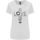 In Love With the Cross Christian Christ Womens Wider Cut T-Shirt White