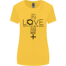 In Love With the Cross Christian Christ Womens Wider Cut T-Shirt Yellow